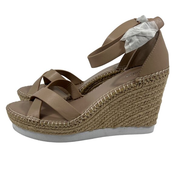 Charles By Charles David Engage Nude Strappy Espadrille Wedge Sandals Size 10M - Picture 1 of 12